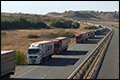 Lange rij wachtende vrachtwagens aan Turks-Bulgaarse grens [+video]
