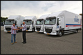 Vijf nieuwe DAF LF 4x2 Euro 6 bakwagens met verlengde cabine voor Beek Container Distributie