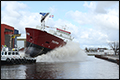 Nieuw schip de 'Triton' te water gelaten bij Royal Bodewes [+foto&video]