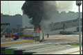 Vrachtwagen in brand bij Jumbo dc Woerden [+foto's]