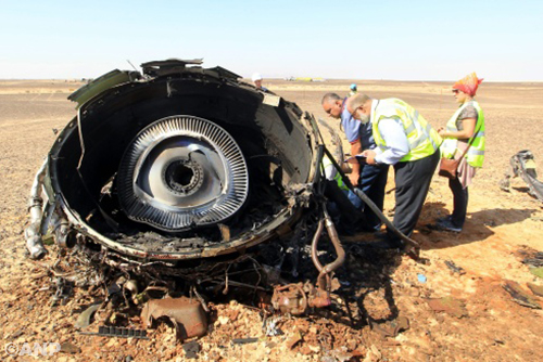 Rusland: sporen van explosieven gevonden in wrak vliegtuig Sinaï