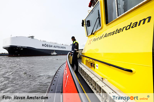 Maiden call voor groot roro schip Höegh Tracer in Amsterdam
