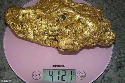 Goudzoeker vindt goudklomp van ruim 4 kilo 