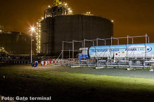 Duizendste vrachtwagen met LNG geladen bij Gate terminal