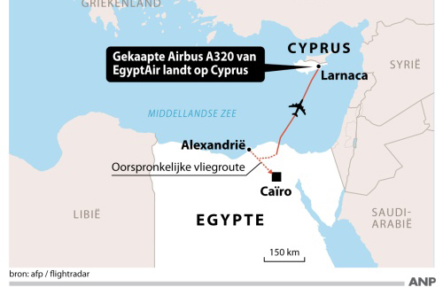 Nederlander vrijgelaten uit gekaapt toestel EgyptAir