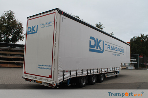 3-assige Pacton schuifzeilen semi-dieplader voor DKJ Transport
