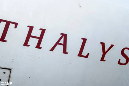 Passagiers in Thalys vast in storm
