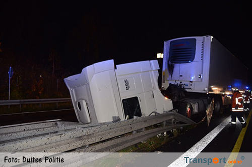 80-jarige vrachtwagenchauffeur bekneld bij ernstig ongeval Duitse A2
