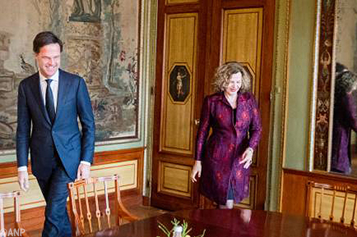 Rutte wil CDA en D66 in kabinet