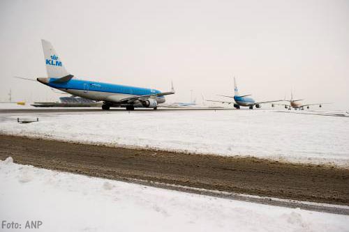 KLM annuleert vluchten vanwege sneeuw