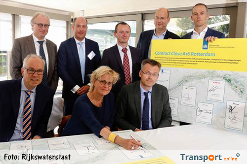 Rijkswaterstaat en De Groene Boog tekenen contract nieuwe A16 Rotterdam