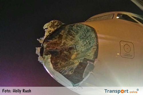 Vliegtuig zwaar beschadigd door hagelbui [+foto's]