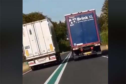 Politie zoekt inhalende vrachtwagenchauffeur [+video]