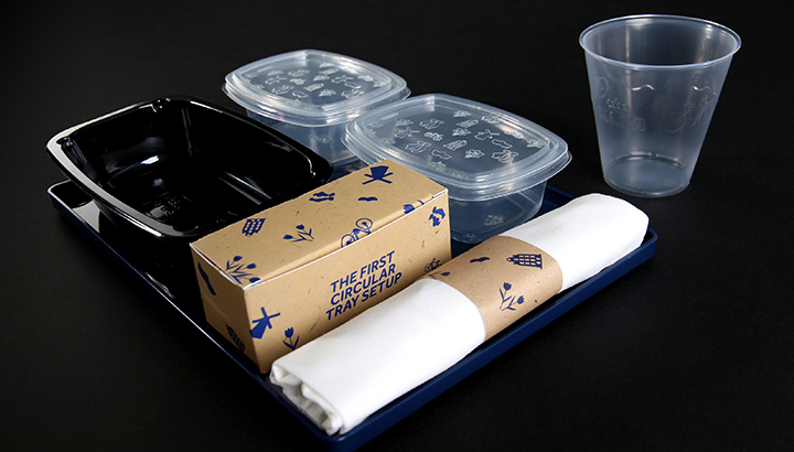 KLM test een nieuw gesloten recycling systeem voor cateringmateriaal
