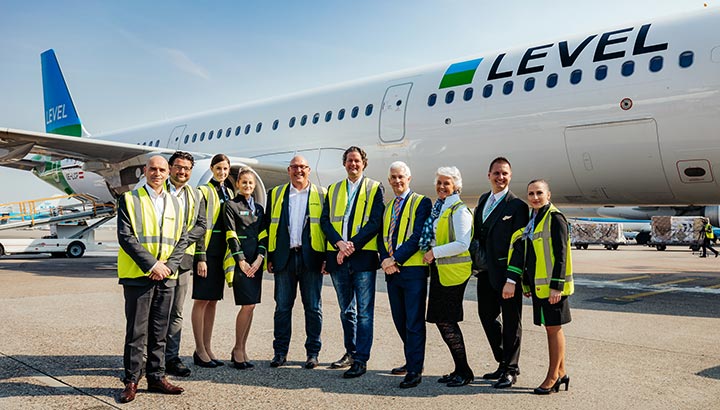 Eerste vlucht LEVEL vertrekt vanaf Amsterdam Airport Schiphol