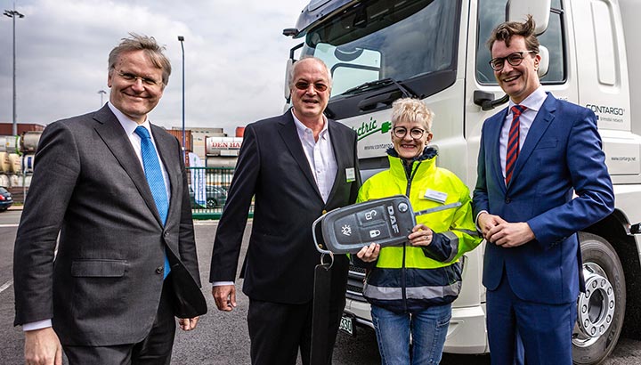 Contargo neemt eerste e-truck voor containertransport in gebruik