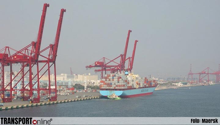 Containerschip Mette Maersk op frituurvet van Rotterdam naar Shanghai en weer terug