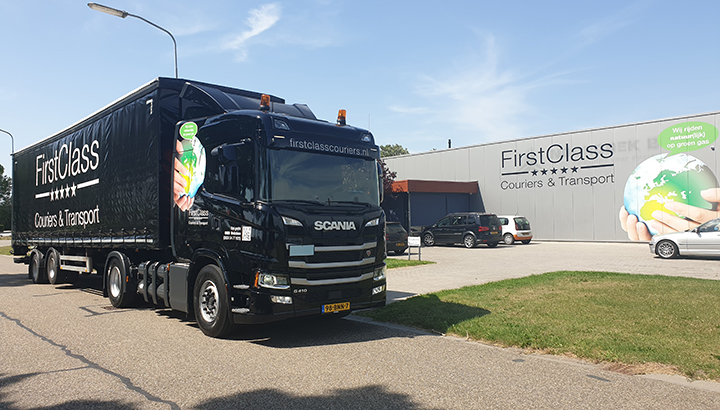 Nieuwe Scania G410 CNG voor FirstClass Couriers & Transport