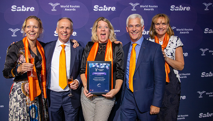 Schiphol in de prijzen bij World Routes Awards 2019