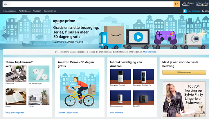 Nederlandse webwinkel Amazon dinsdag online gegaan
