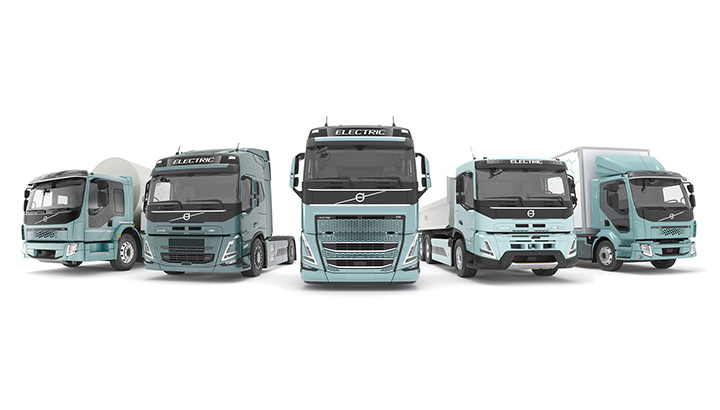 Complete reeks elektrische Volvo-trucks in Europa in 2021