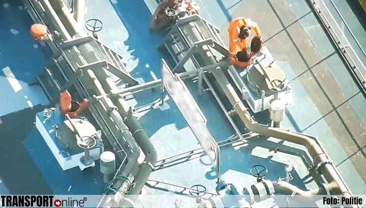 Binnenvaarttanker met drone betrapt bij het ongeoorloofd ontgassen van zijn tanks