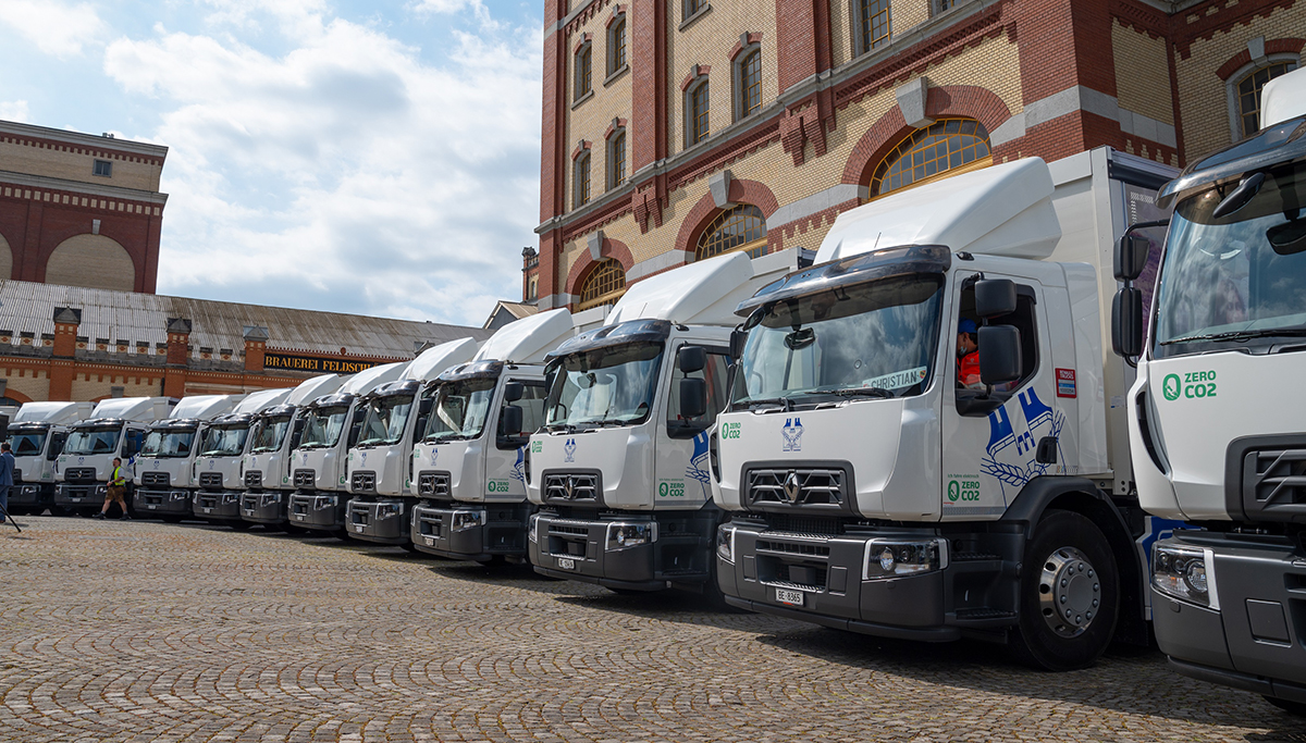 Primeur in Europa: Brewer Feldschlösschen ontvangt de sleutels van twintig elektrische Renault Trucks
