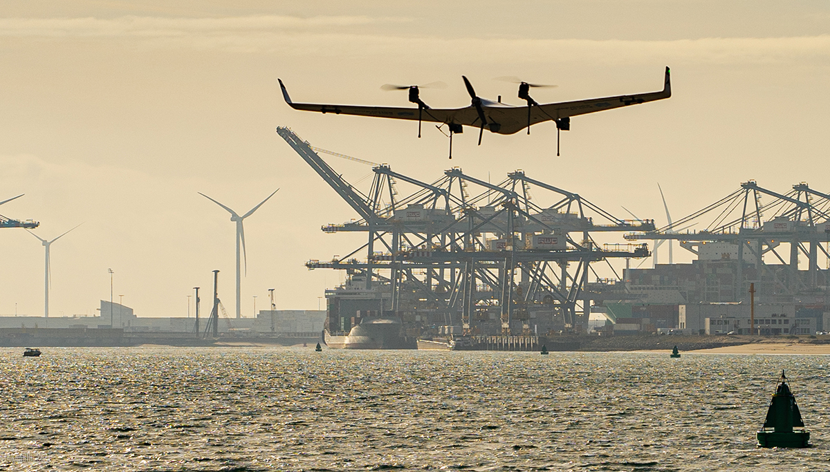 Succesvolle pilot met lange-afstandsdrone in de Rotterdamse haven