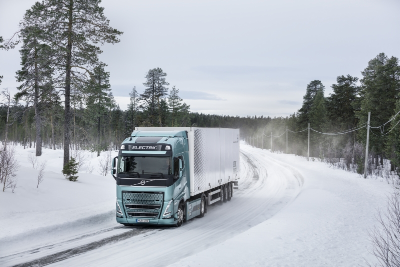 Elektrische Volvo-trucks getest in extreem winterweer
