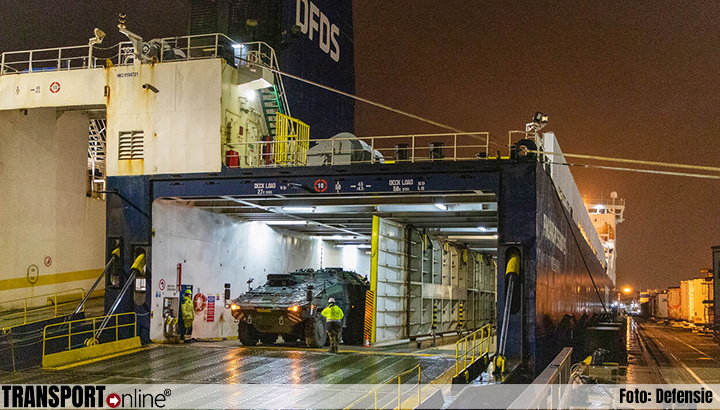 Defensie materieel in Litouwen gearriveerd per vrachtschip