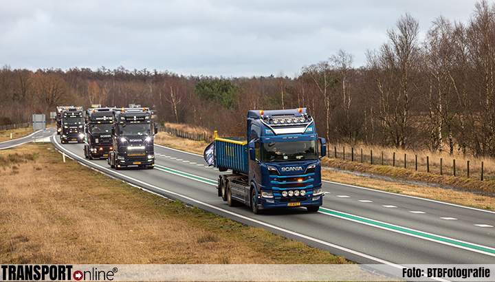 Vrachtwagenprotest tegen dieselprijzen en coronamaatregelen [+foto's]