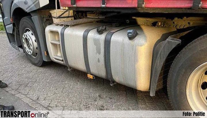 400 liter diesel gestolen uit tank vrachtwagen Oekraïense vrachtwagenchauffeur