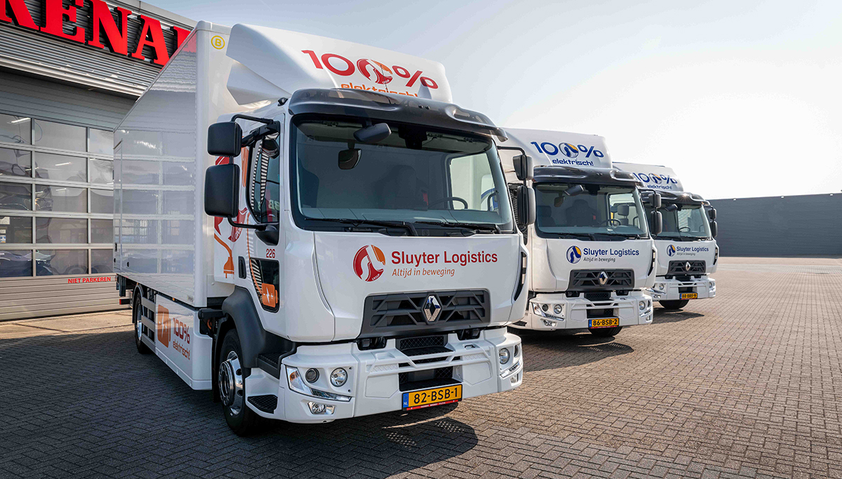 Drie elektrische Renault Trucks D E-TECH voor Sluyter Logistics