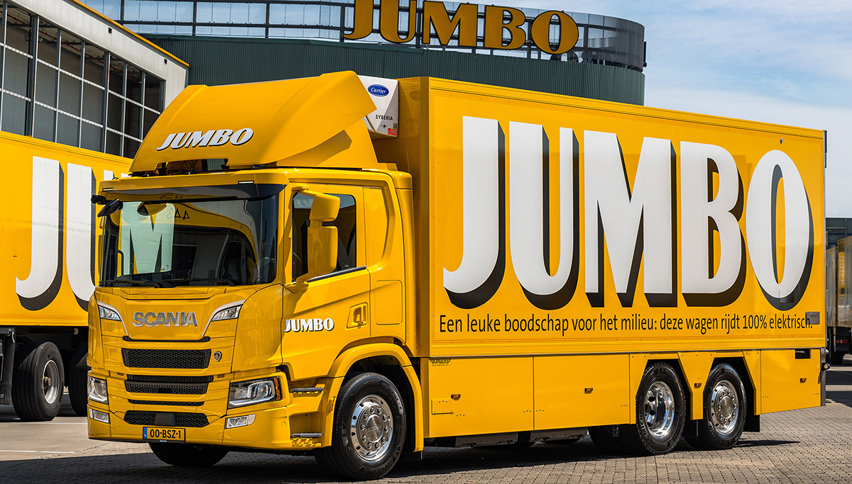 Jumbo zet met elektrische Scania nieuwe stap in verduurzaming wagenpark