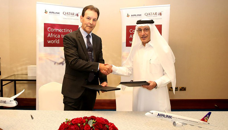 Qatar Airways en Airlink ondertekenen uitgebreide codeshare overeenkomst