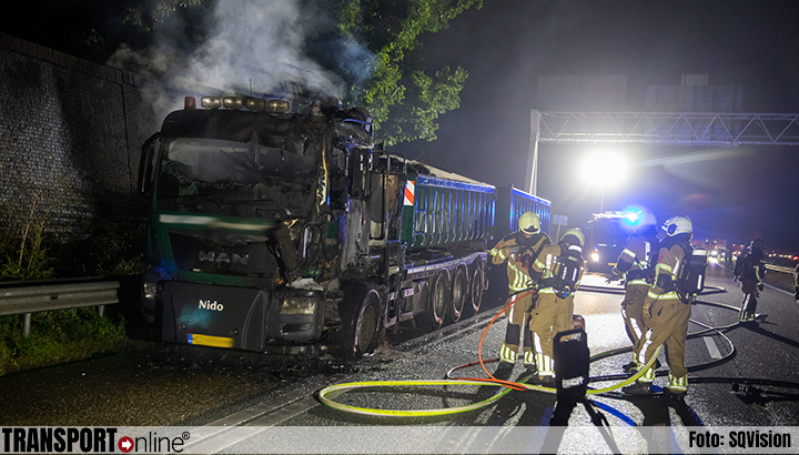 Vrachtwagenbrand op A58 zorgde woensdagnacht voor file [+foto]
