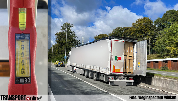 1100 euro boete voor te hoge vrachtwagen op A12 [+foto]