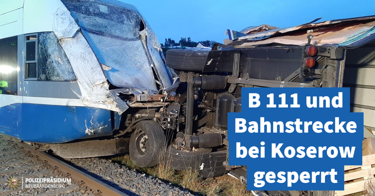 Aanrijding vrachtwagen en trein in Duitse Koserow [+foto&video]