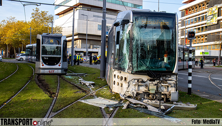 Meerdere gewonden na aanrijding twee trams in Rotterdam [+foto]