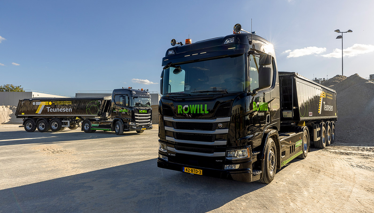 Rowill Transport gaat zand en grind vervoeren met Scania Hybride