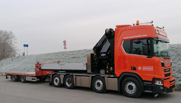 Transportbedrijf Bosch Hedel BV investeert in nieuwe Scania R540 met 95 ton/mtr HMF autolaadkraan
