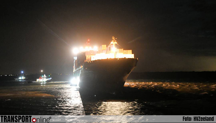 Containerschip CMA CGM Barracuda tot stilstand gekomen op Westerschelde [+foto]