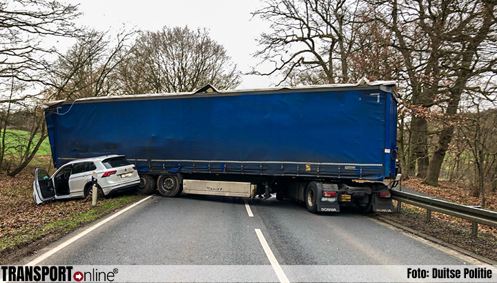Dronken vrachtwagenchauffeur veroorzaakt ongeval met vier voertuigen op Duitse B1 [+foto]