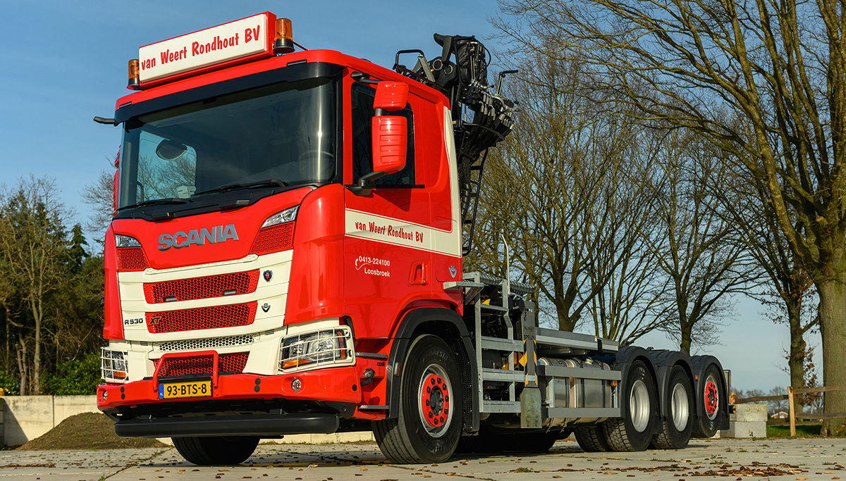 Robuuste Scania vierasser in XT-uitvoering voor Van Weert Rondhout