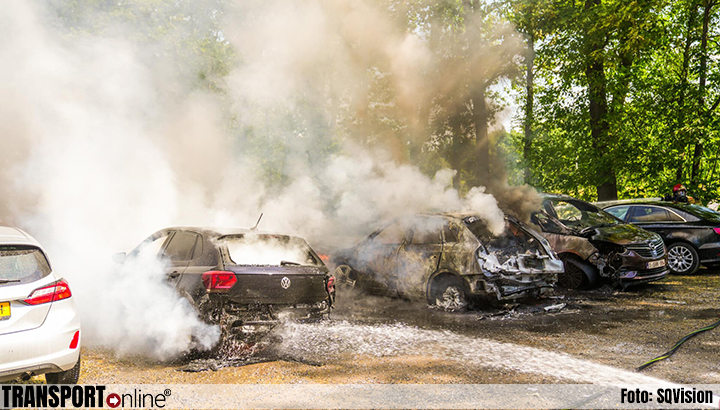 Onkruid branden gaat mis: zes auto's uitgebrand in Heeze [+foto]