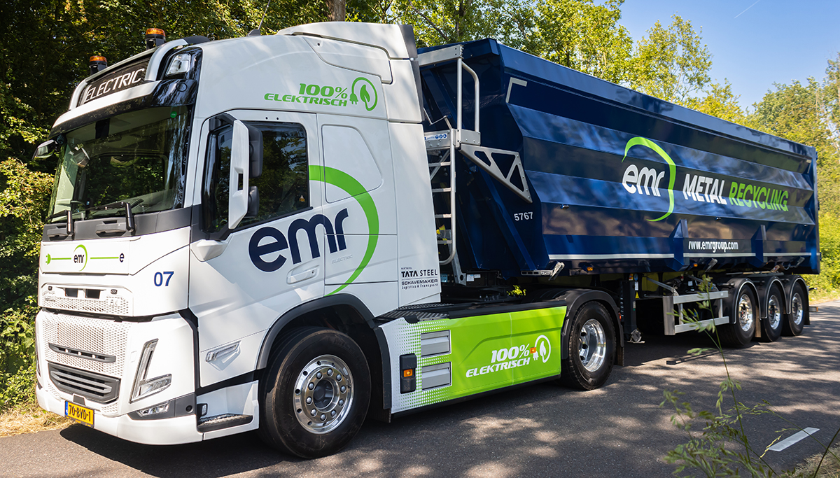 EMR Nederland zet volledig elektrische truck in op transportroute Amsterdam-IJmuiden