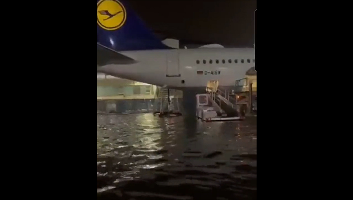 Noodweer speelt vliegverkeer op luchthaven Frankfurt parten [+video]