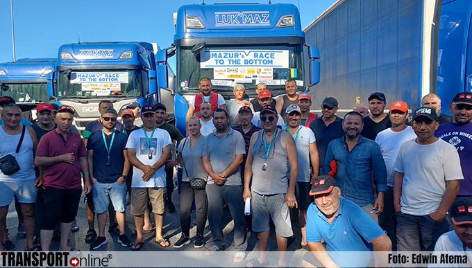 Stakende vrachtwagenchauffeurs Gräfenhausen beëindigen hun hongerstaking