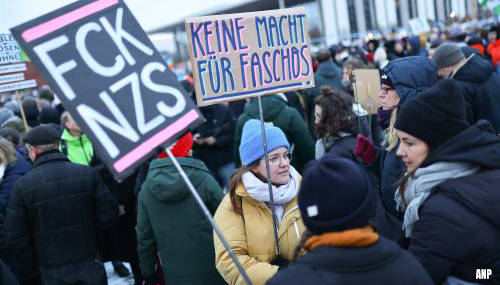 Media: Duitse betogingen tegen extreemrechts grootste in jaren