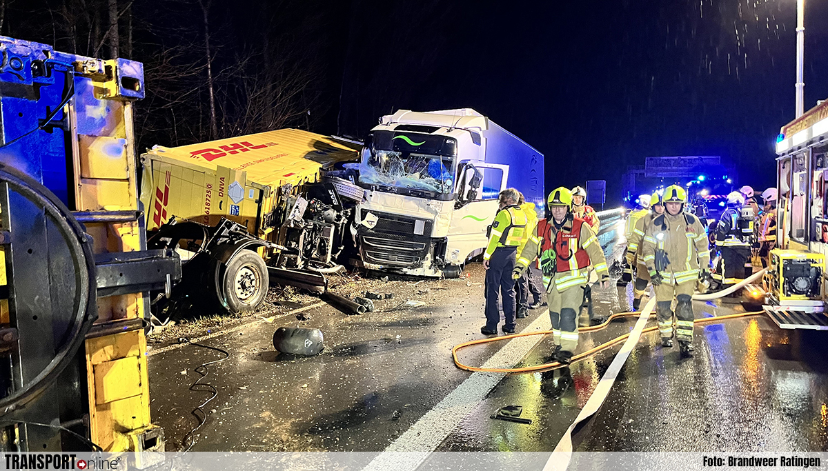 Drie gewonden bij ernstig ongeval met vrachtwagens op Duitse A3 [+foto's]